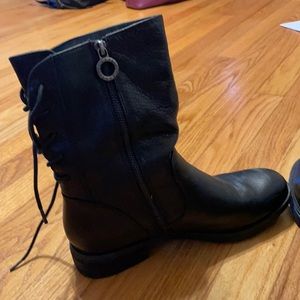 Black combat ankle boots